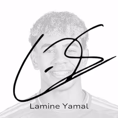 Lamine Yamal autograph signature example