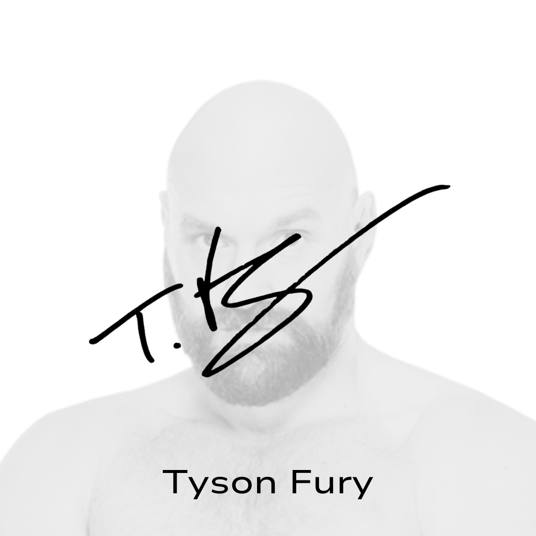 Tyson Fury signed boxing glove autograph example