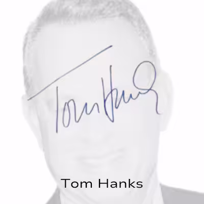 Tom Hanks autograph signed example