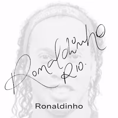 Ronaldinho signed autograph for AI signature verification