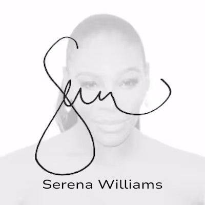 Serena Williams autograph authentication sample